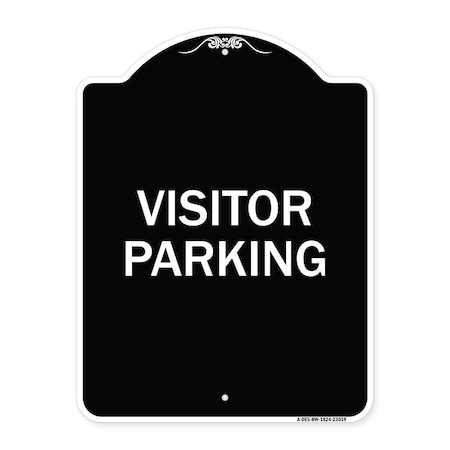 Signmission Reserved Parking Visitor Parking Heavy-Gauge Aluminum Architectural Sign, 24" x 18", BW-1824-23019 A-DES-BW-1824-23019